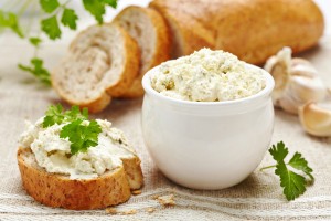 fresh cream cheese and bread